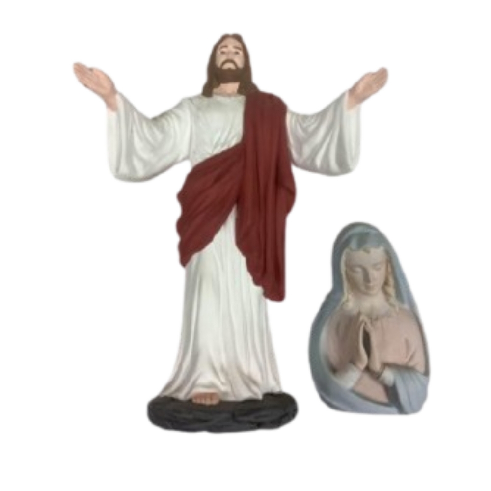 6” Inarco Madonna Praying Head Vase+ 13” Jesus Figurine